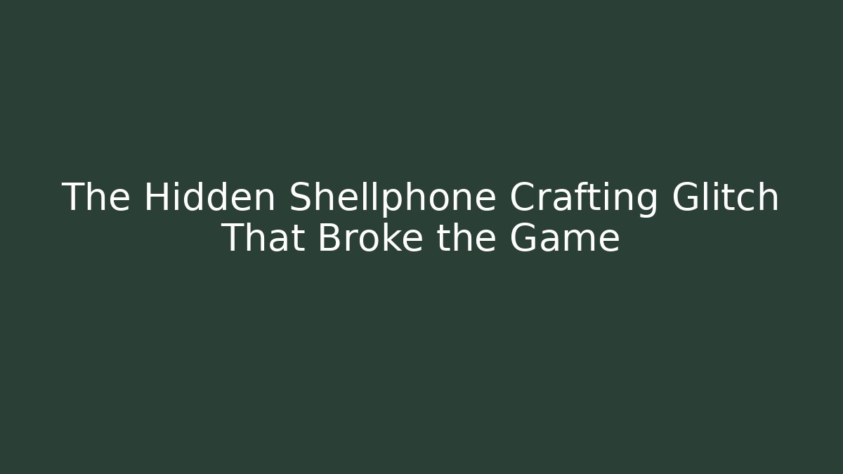 The Hidden Shellphone Crafting Glitch That Broke the Game