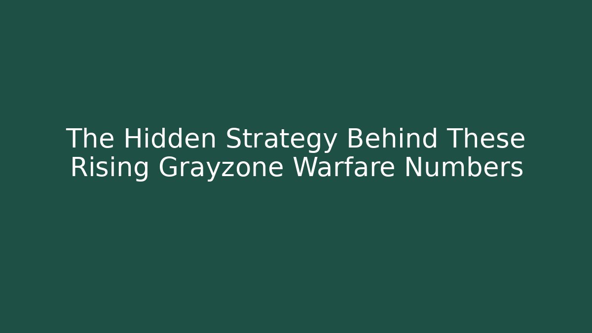 The Hidden Strategy Behind These Rising Grayzone Warfare Numbers