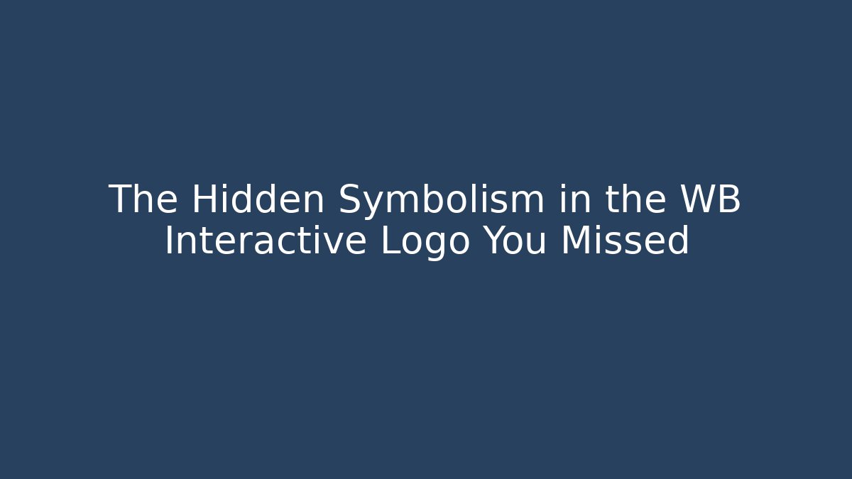 The Hidden Symbolism in the WB Interactive Logo You Missed