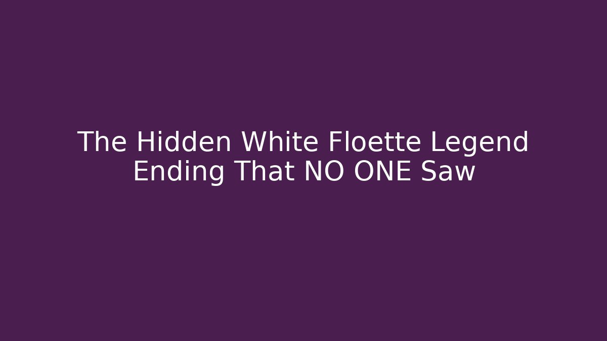 The Hidden White Floette Legend Ending That NO ONE Saw