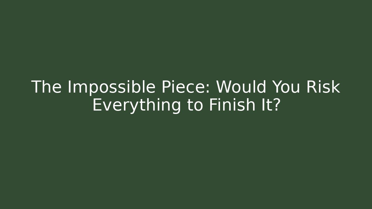 The Impossible Piece: Would You Risk Everything to Finish It?
