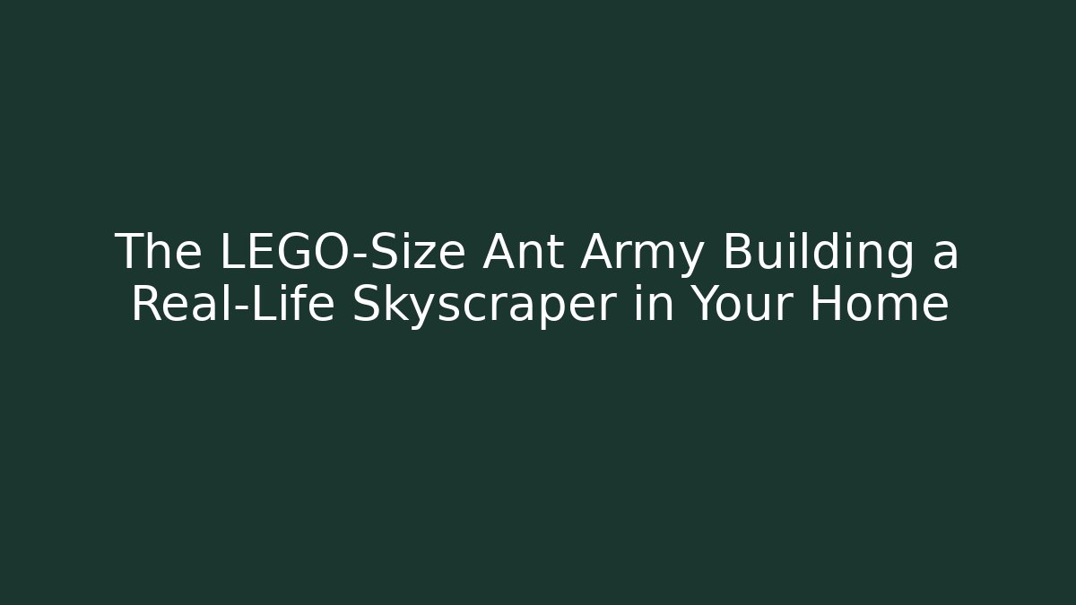 The LEGO-Size Ant Army Building a Real-Life Skyscraper in Your Home