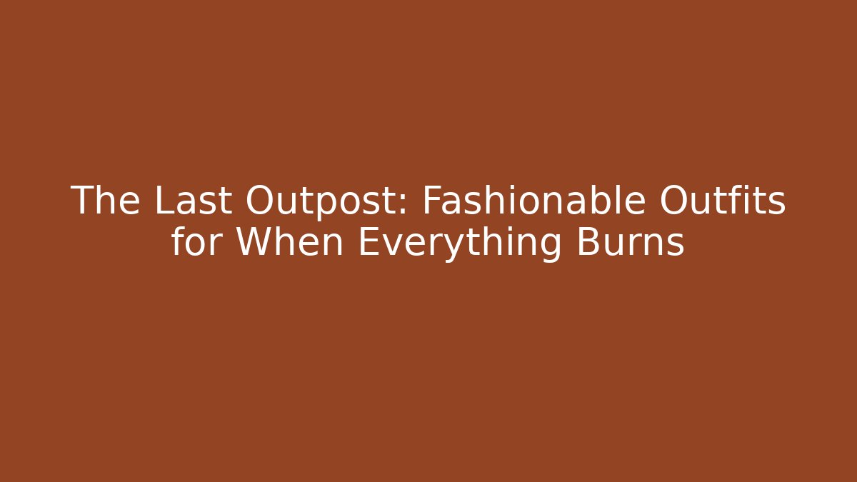 The Last Outpost: Fashionable Outfits for When Everything Burns