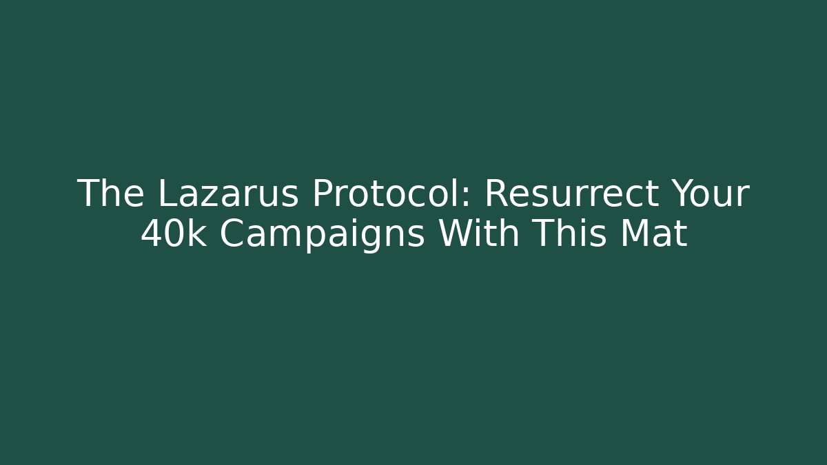 The Lazarus Protocol: Resurrect Your 40k Campaigns With This Mat