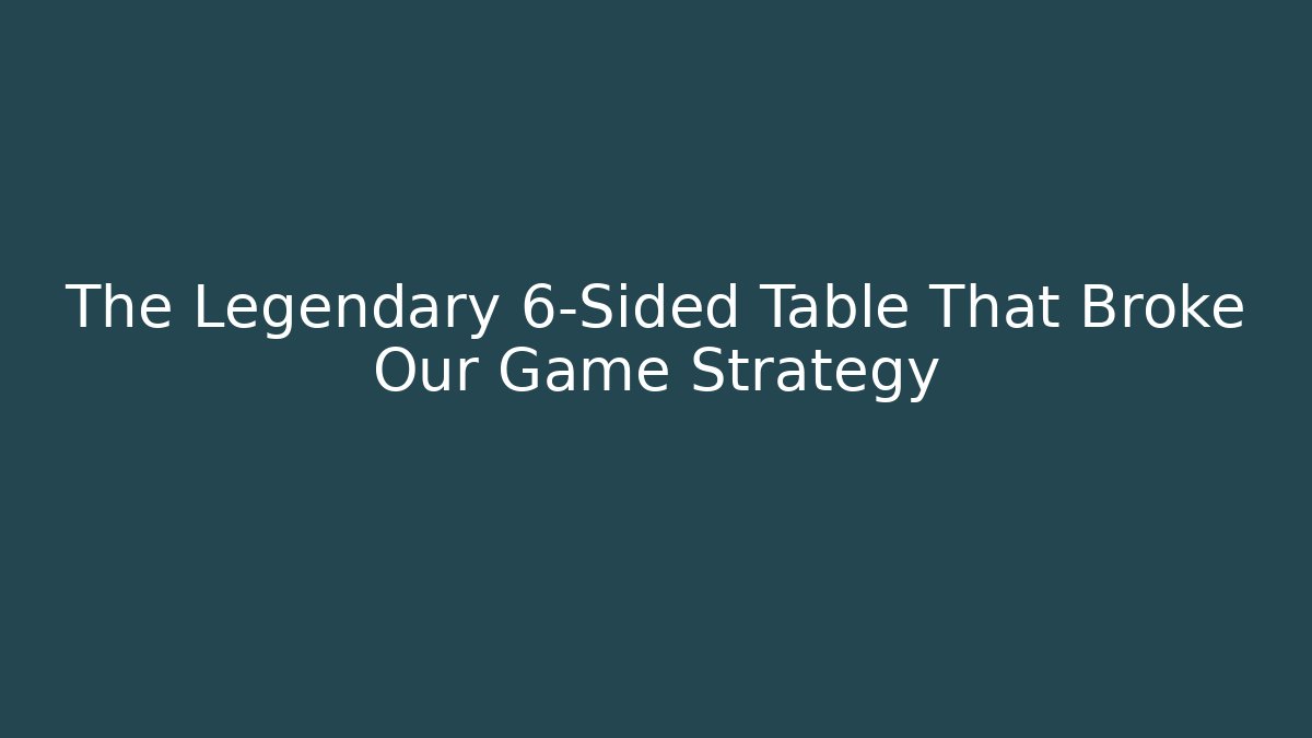The Legendary 6-Sided Table That Broke Our Game Strategy