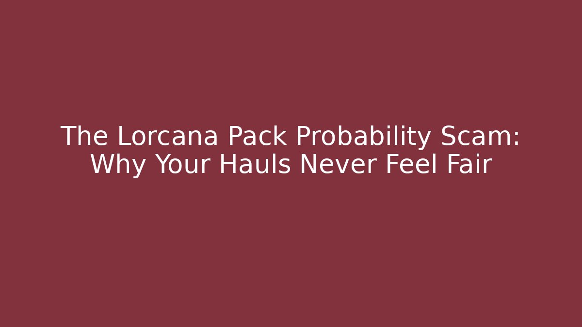 The Lorcana Pack Probability Scam: Why Your Hauls Never Feel Fair