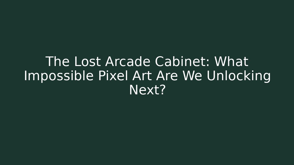The Lost Arcade Cabinet: What Impossible Pixel Art Are We Unlocking Next?