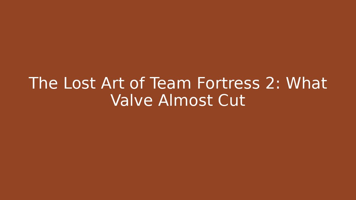 The Lost Art of Team Fortress 2: What Valve Almost Cut