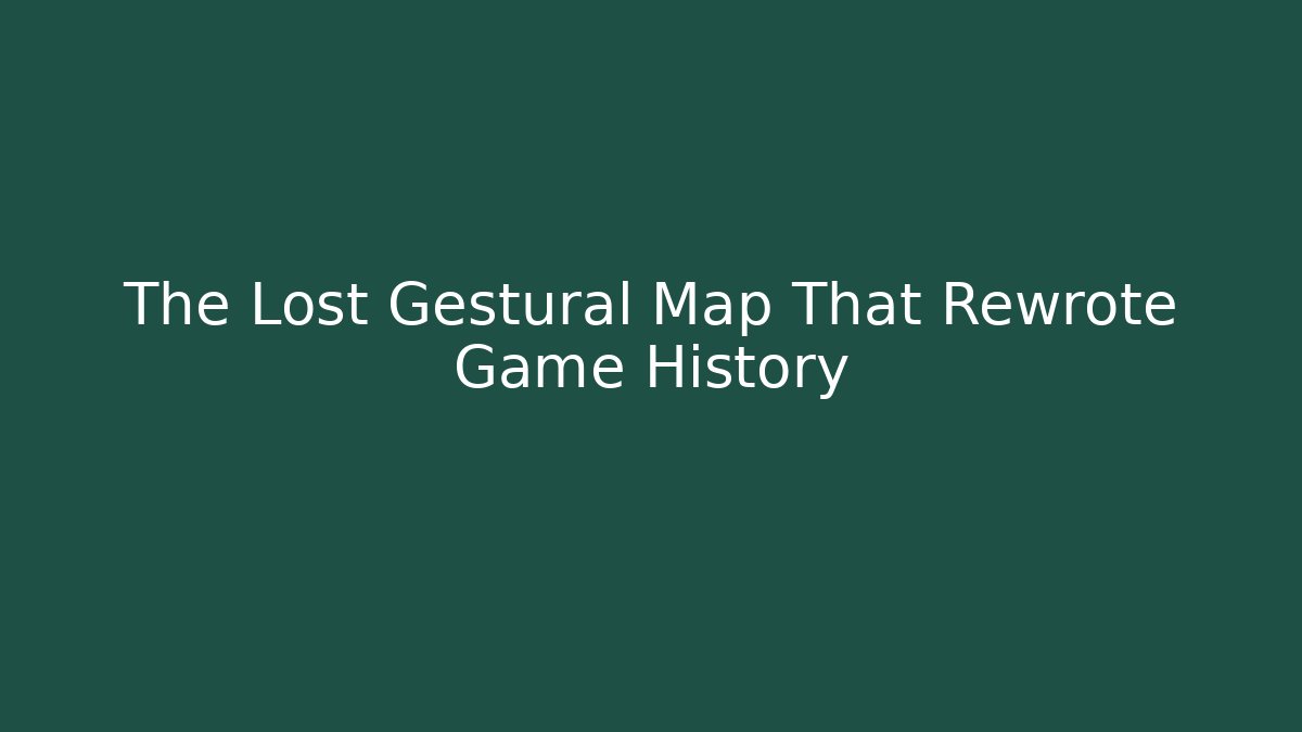 The Lost Gestural Map That Rewrote Game History