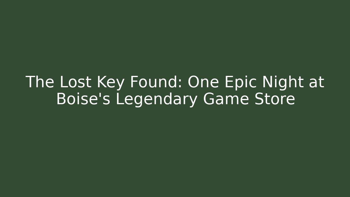 The Lost Key Found: One Epic Night at Boise's Legendary Game Store - Método de Aprovação