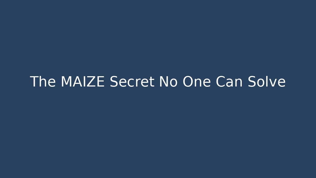 The MAIZE Secret No One Can Solve