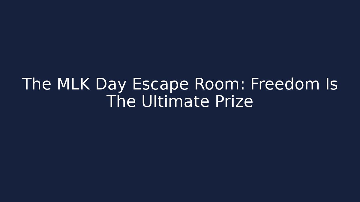 The MLK Day Escape Room: Freedom Is The Ultimate Prize