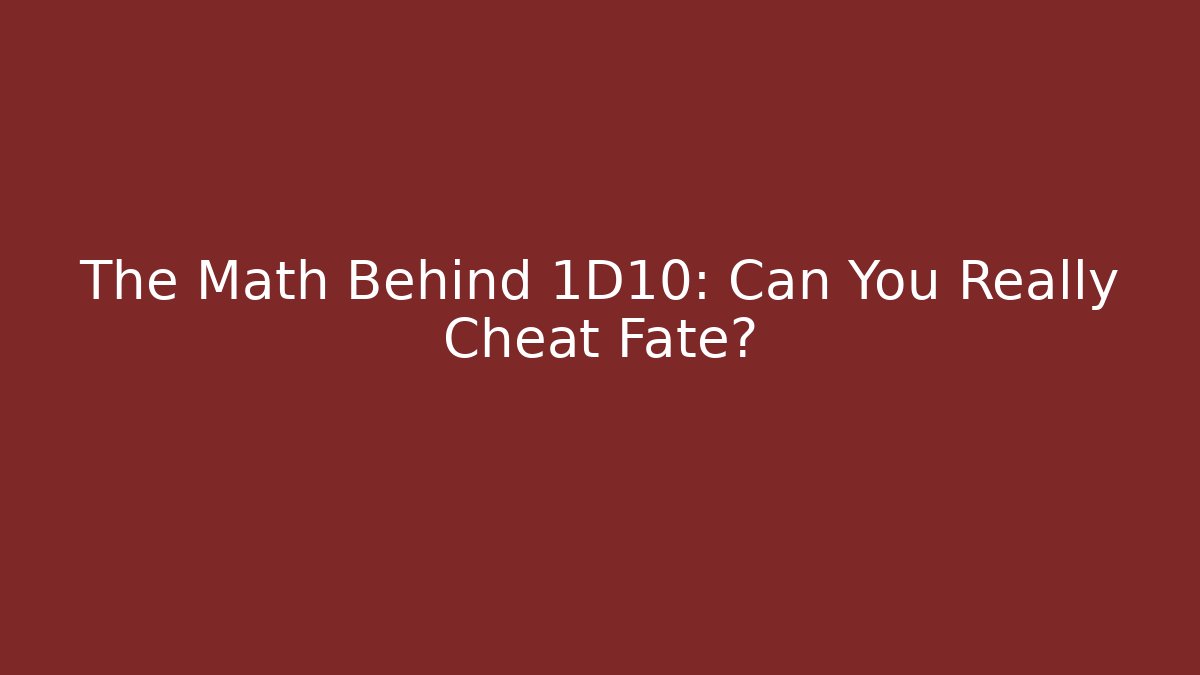 The Math Behind 1D10: Can You Really Cheat Fate?