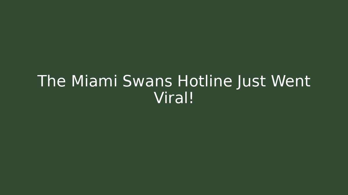 The Miami Swans Hotline Just Went Viral!