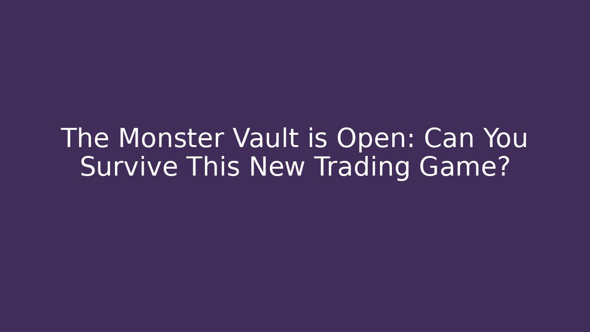 The Monster Vault is Open: Can You Survive This New Trading Game? - Método de Aprovação