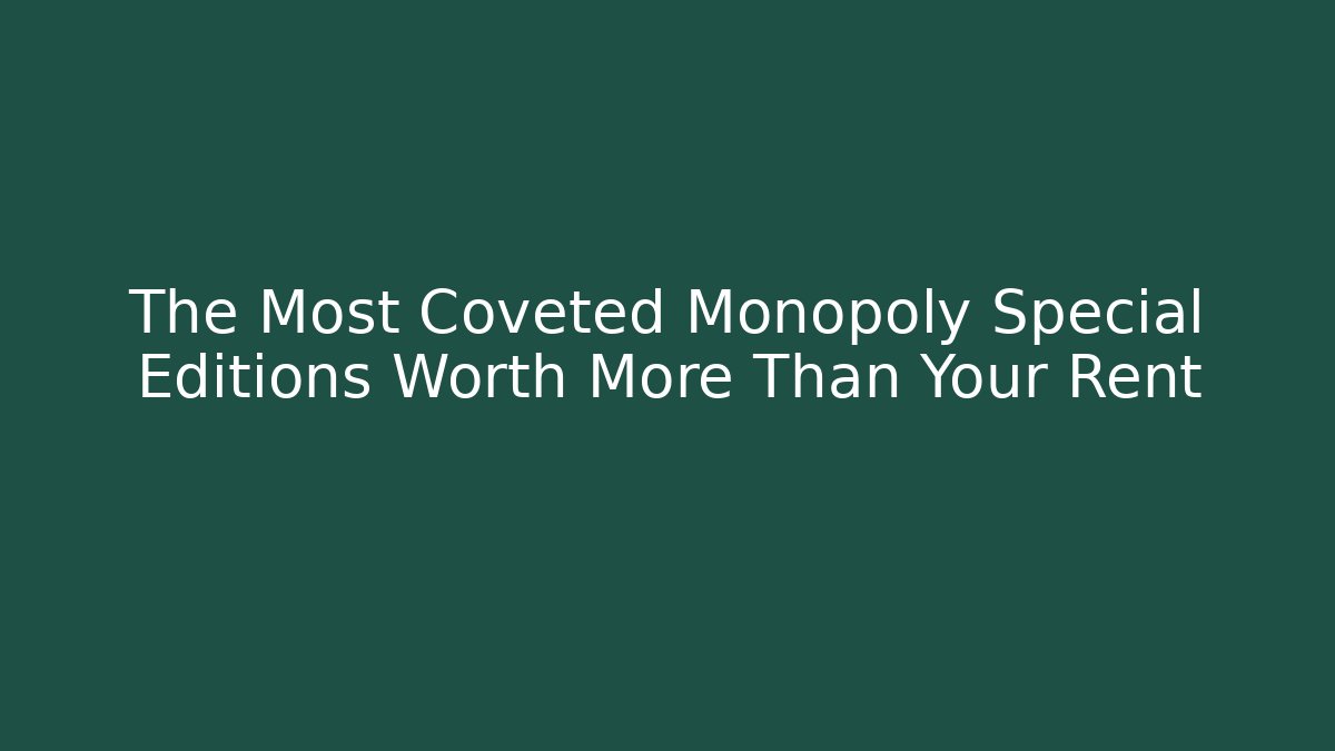 The Most Coveted Monopoly Special Editions Worth More Than Your Rent