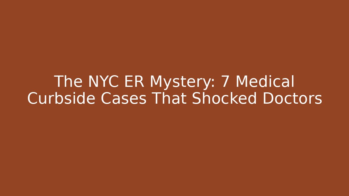 The NYC ER Mystery: 7 Medical Curbside Cases That Shocked Doctors