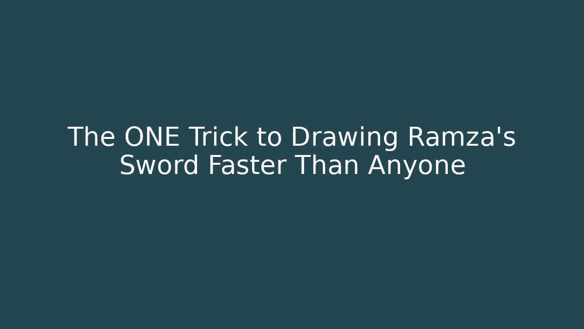The ONE Trick to Drawing Ramza's Sword Faster Than Anyone