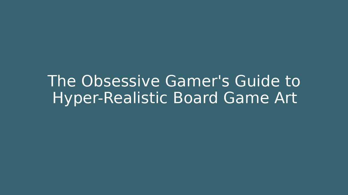 The Obsessive Gamer's Guide to Hyper-Realistic Board Game Art