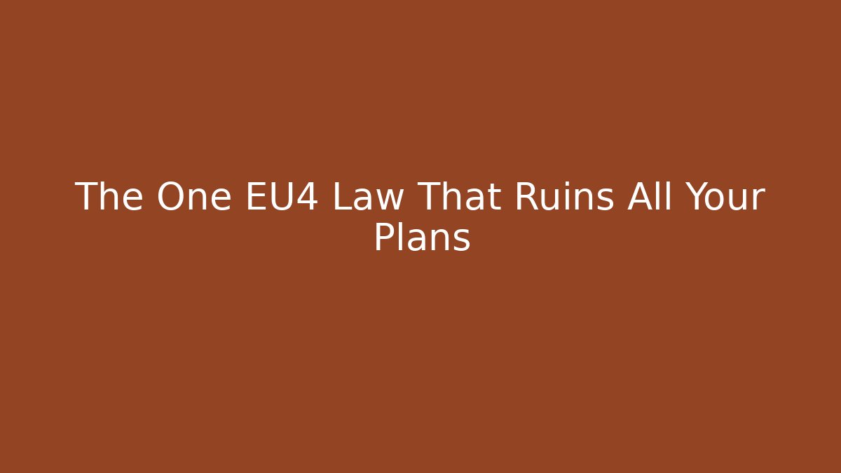 The One EU4 Law That Ruins All Your Plans