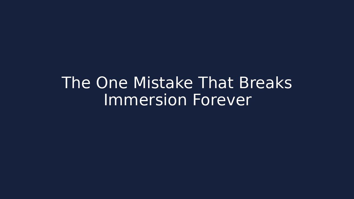 The One Mistake That Breaks Immersion Forever - Método de Aprovação