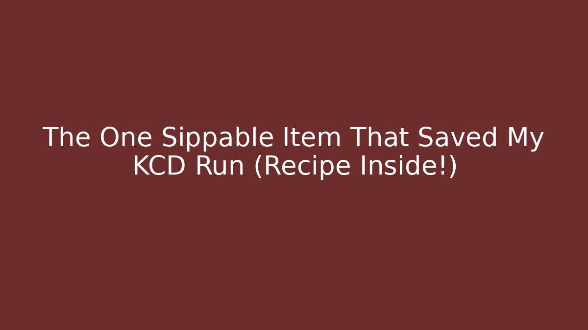 The One Sippable Item That Saved My KCD Run (Recipe Inside!)