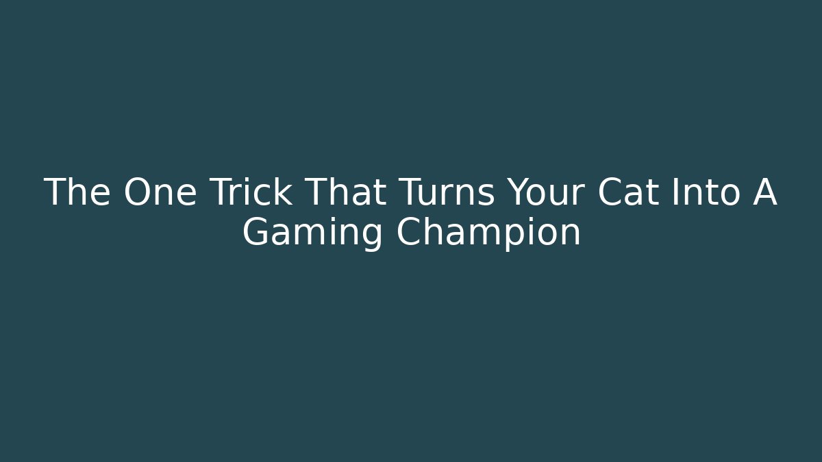 The One Trick That Turns Your Cat Into A Gaming Champion