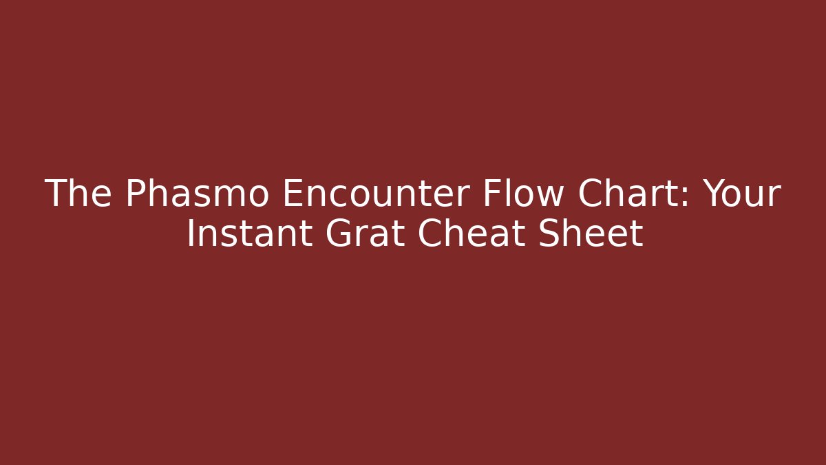 The Phasmo Encounter Flow Chart: Your Instant Grat Cheat Sheet - Método de Aprovação
