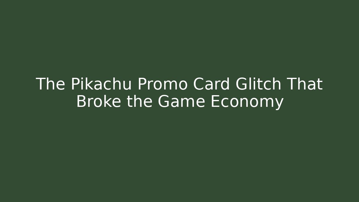 The Pikachu Promo Card Glitch That Broke the Game Economy