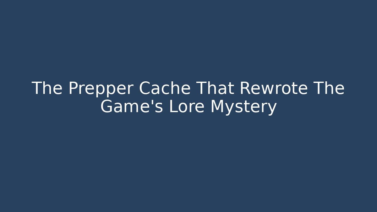 The Prepper Cache That Rewrote The Game's Lore Mystery - Método de Aprovação