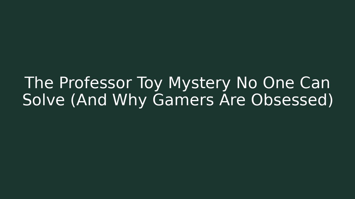 The Professor Toy Mystery No One Can Solve (And Why Gamers Are Obsessed)
