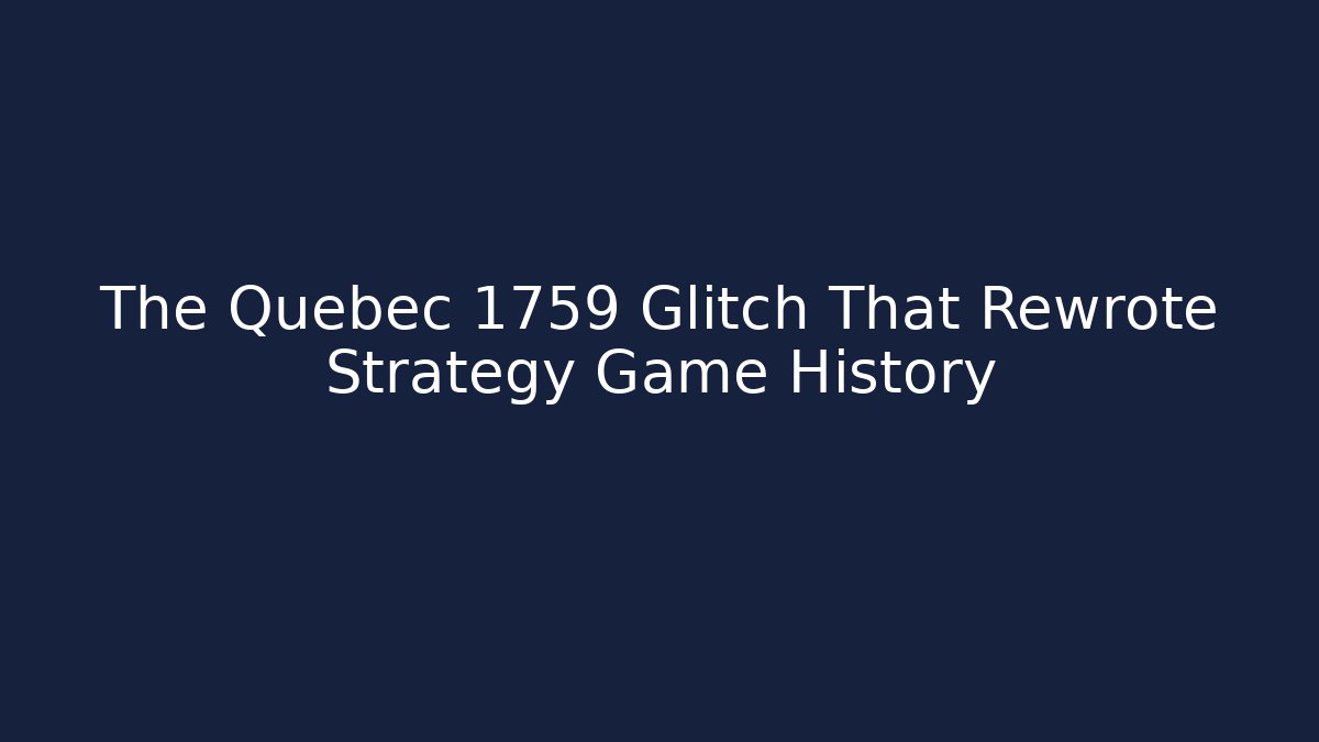 The Quebec 1759 Glitch That Rewrote Strategy Game History