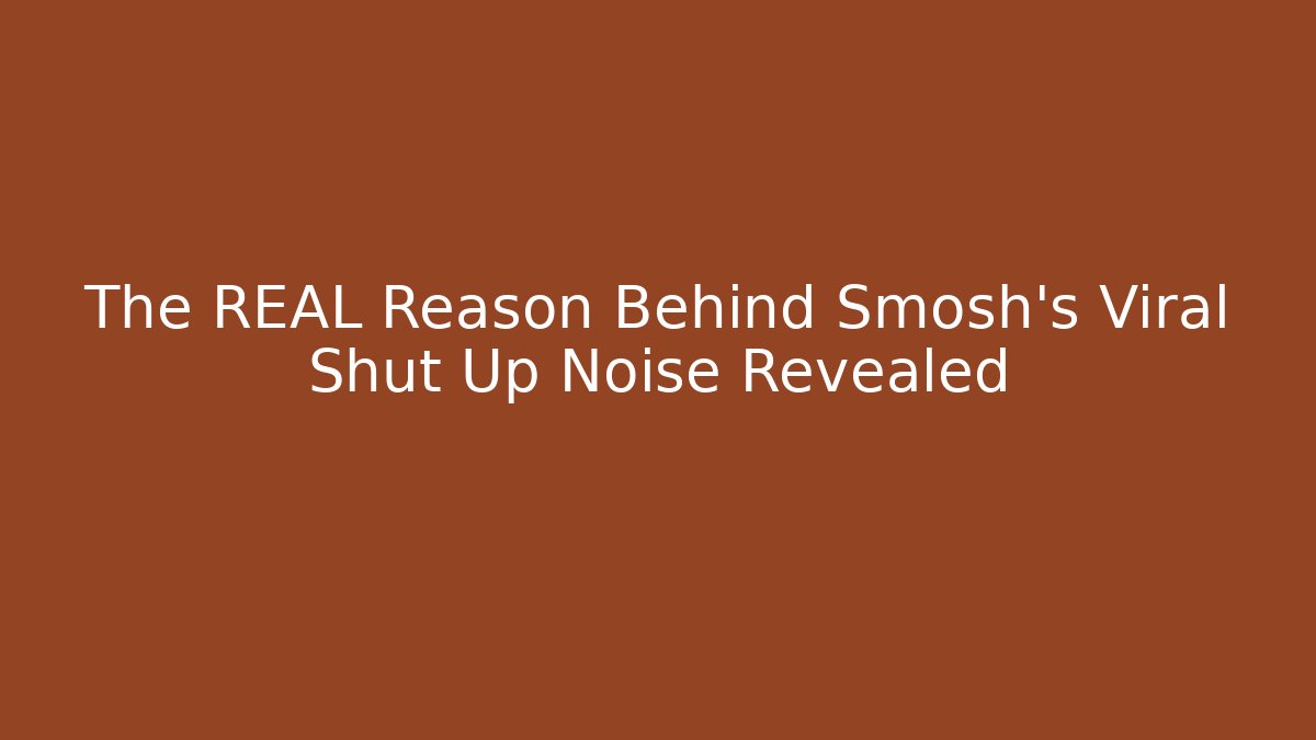The REAL Reason Behind Smosh's Viral Shut Up Noise Revealed