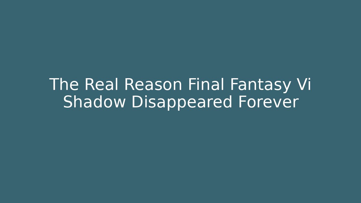 The Real Reason Final Fantasy Vi Shadow Disappeared Forever