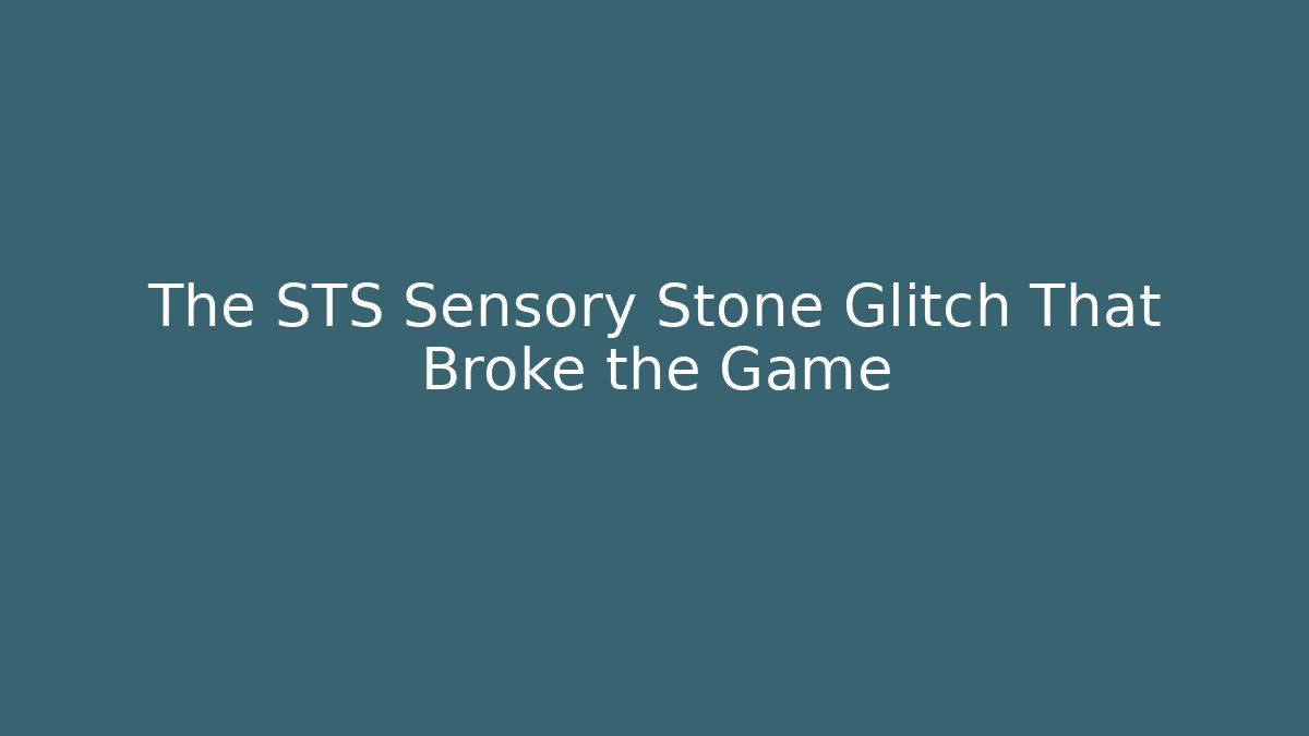 The STS Sensory Stone Glitch That Broke the Game