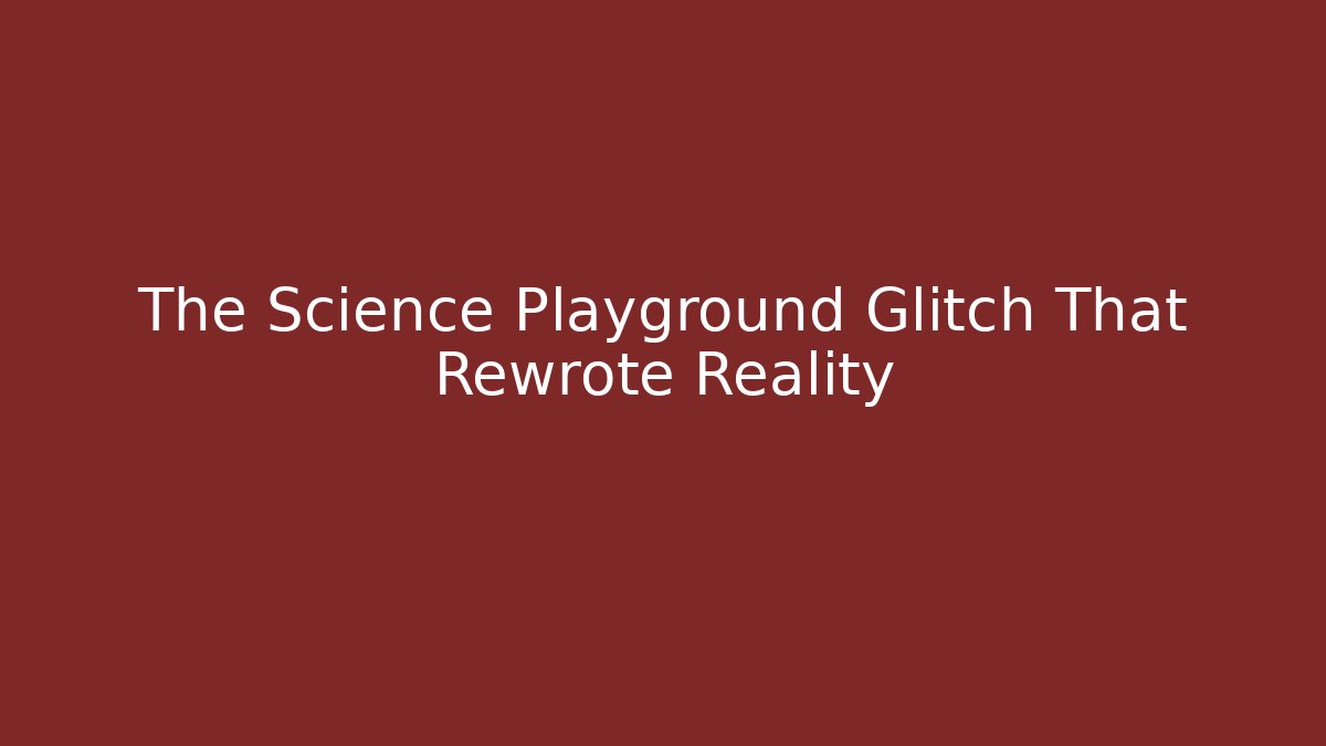 The Science Playground Glitch That Rewrote Reality