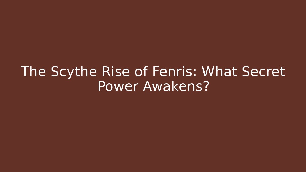 The Scythe Rise of Fenris: What Secret Power Awakens?