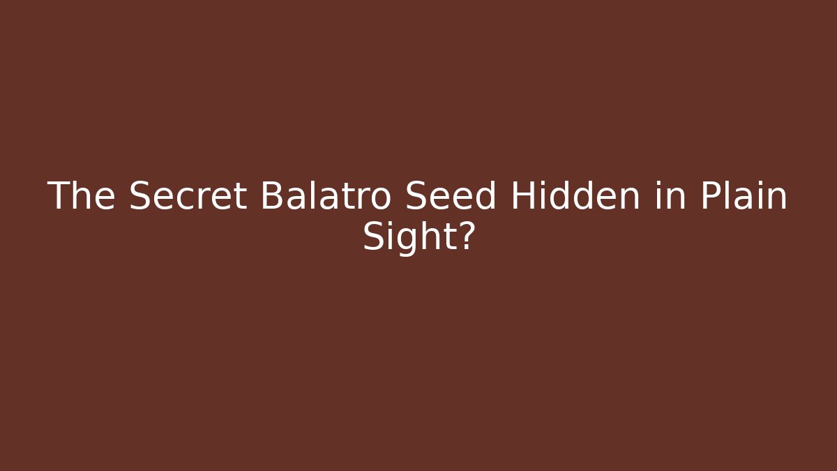 The Secret Balatro Seed Hidden in Plain Sight?