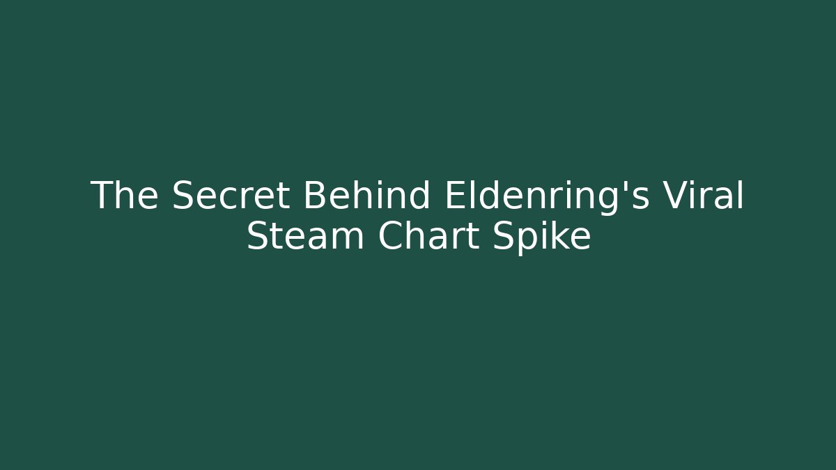 The Secret Behind Eldenring's Viral Steam Chart Spike
