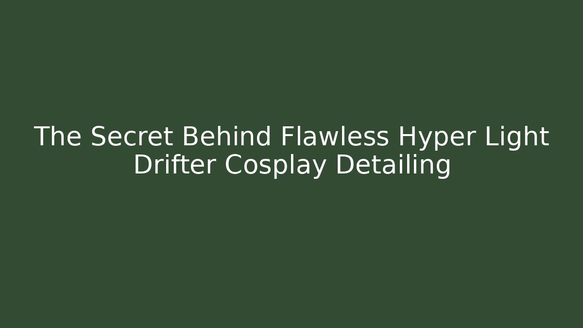 The Secret Behind Flawless Hyper Light Drifter Cosplay Detailing