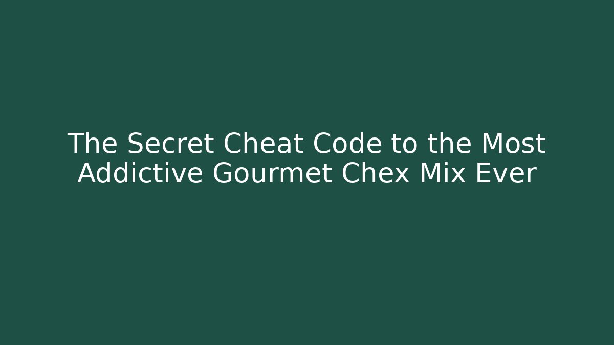 The Secret Cheat Code to the Most Addictive Gourmet Chex Mix Ever