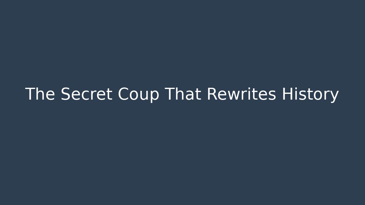 The Secret Coup That Rewrites History