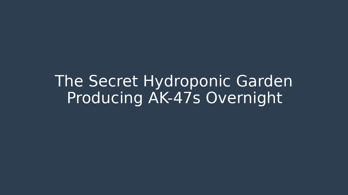 The Secret Hydroponic Garden Producing AK-47s Overnight