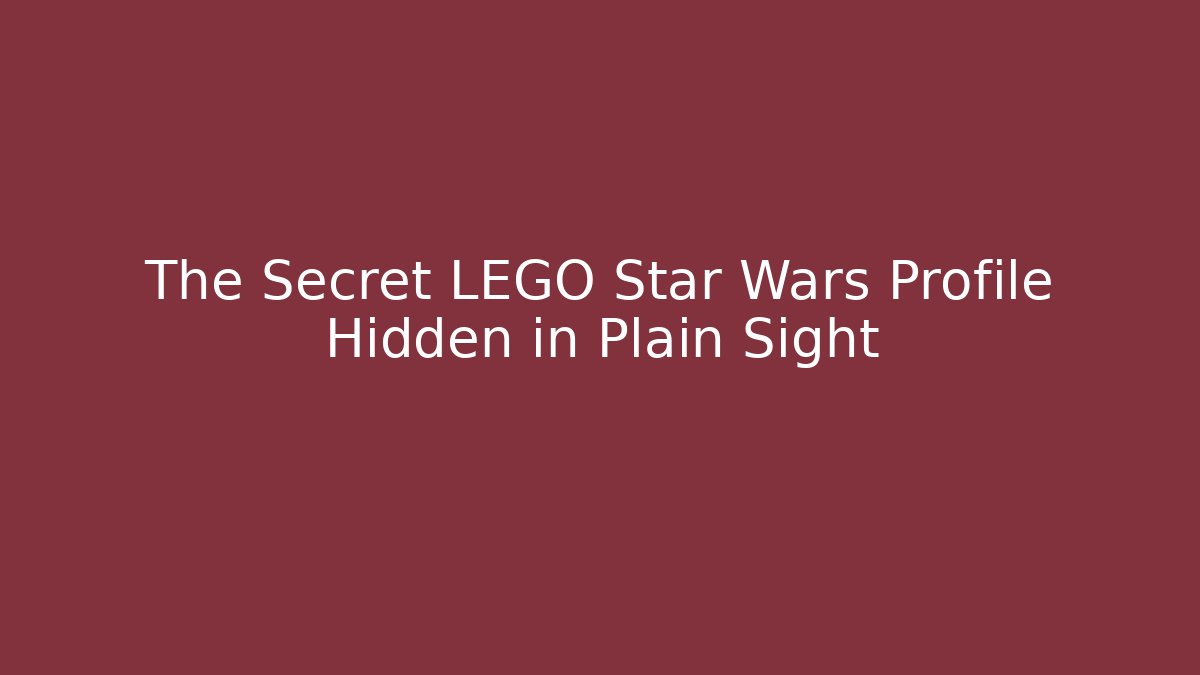 The Secret LEGO Star Wars Profile Hidden in Plain Sight