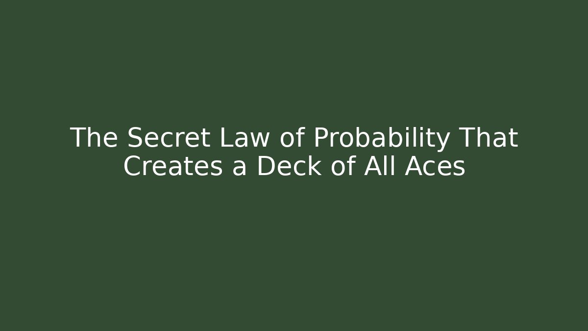 The Secret Law of Probability That Creates a Deck of All Aces - Método de Aprovação