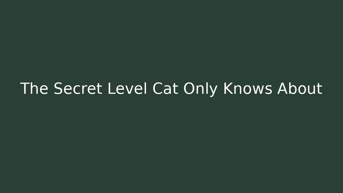 The Secret Level Cat Only Knows About