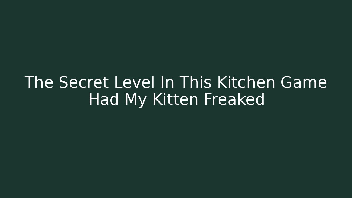 The Secret Level In This Kitchen Game Had My Kitten Freaked