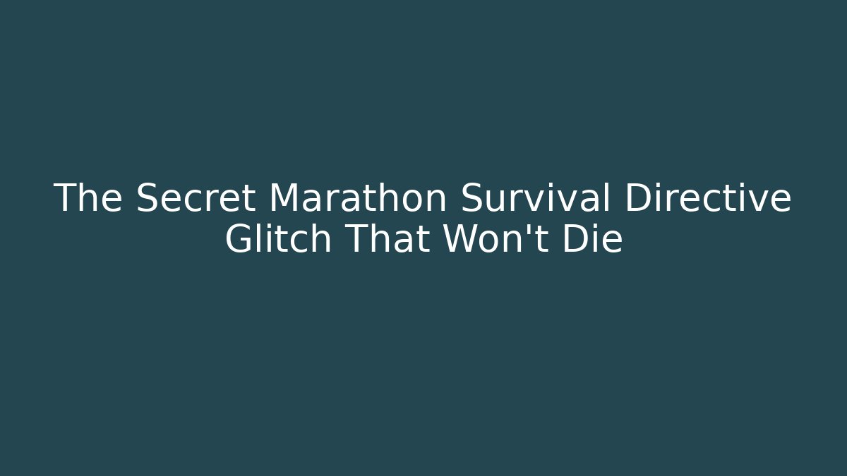 The Secret Marathon Survival Directive Glitch That Won't Die