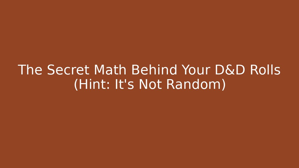 The Secret Math Behind Your D&D Rolls (Hint: It's Not Random)