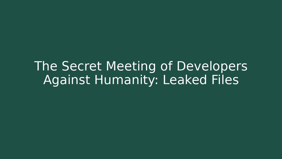 The Secret Meeting of Developers Against Humanity: Leaked Files